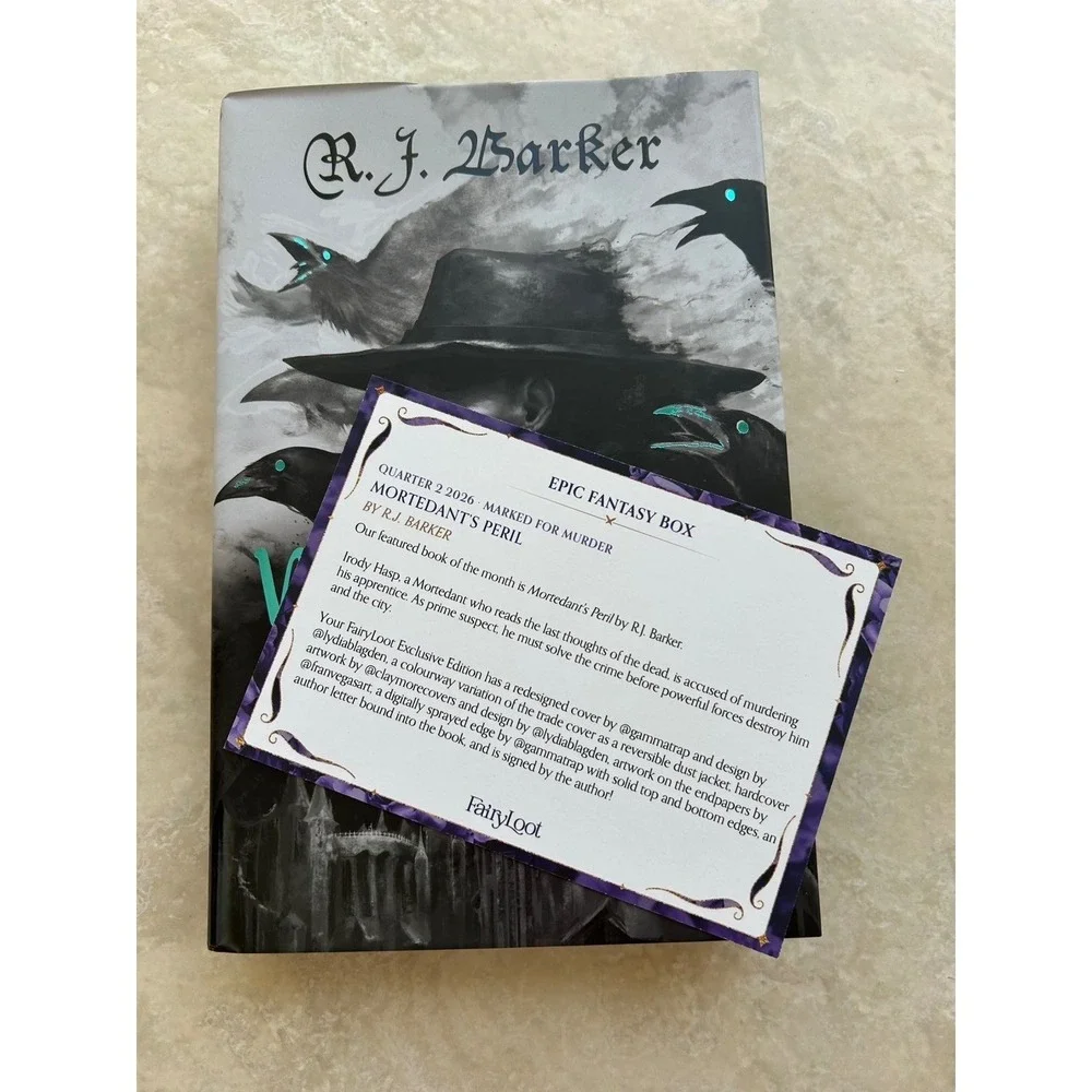 Mortedant's Peril R.J. Barker FairyLoot Exclusive Signed Edition Sprayed Edges